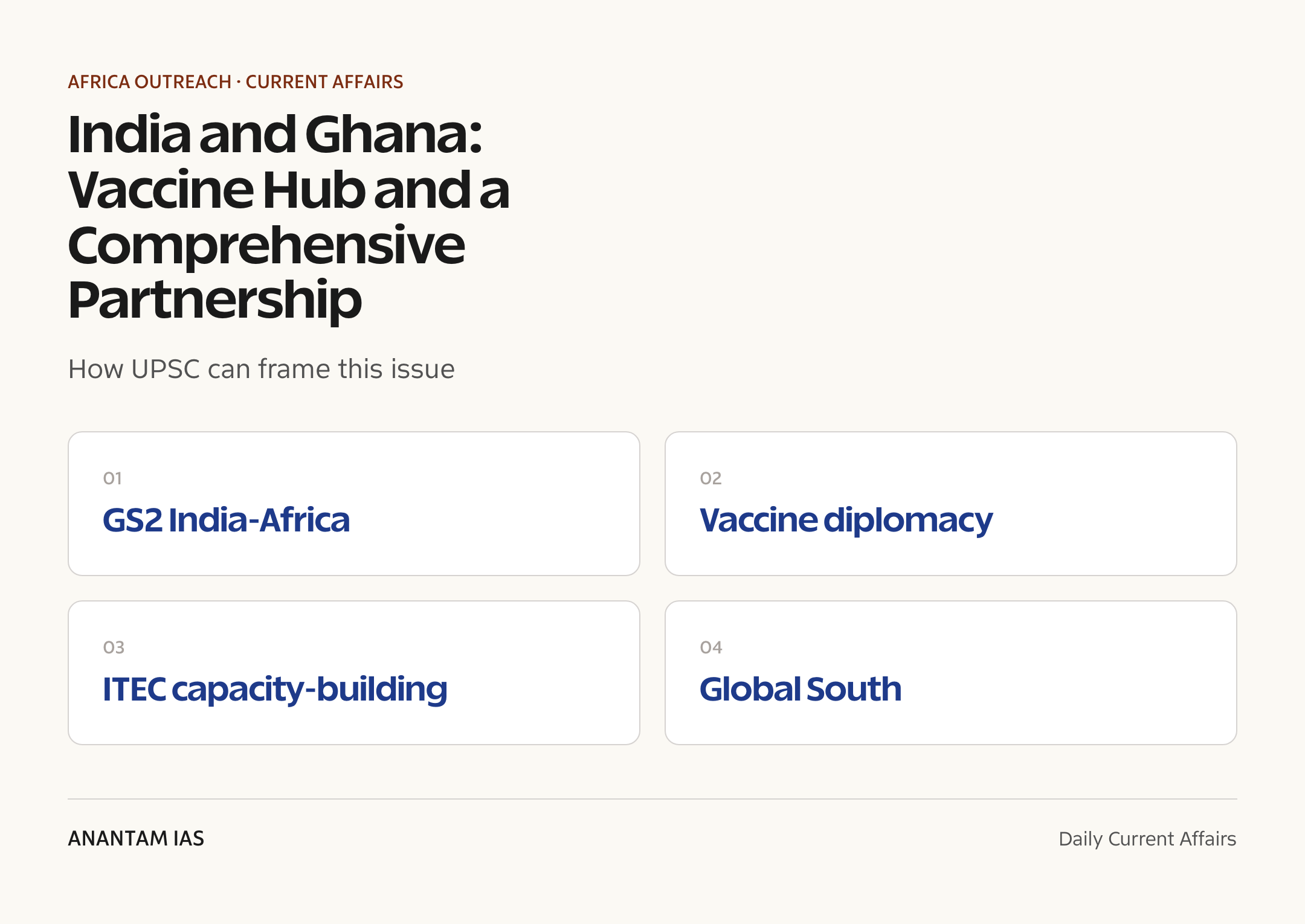 India and Ghana: Vaccine Hub and a Comprehensive Partnership — exam lens
