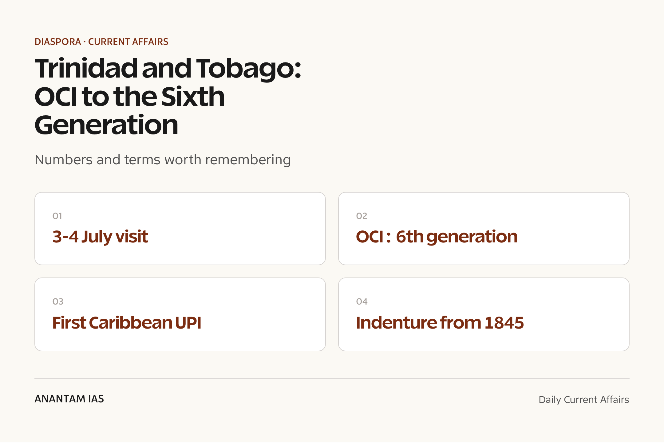 Trinidad and Tobago: OCI to the Sixth Generation — quick facts