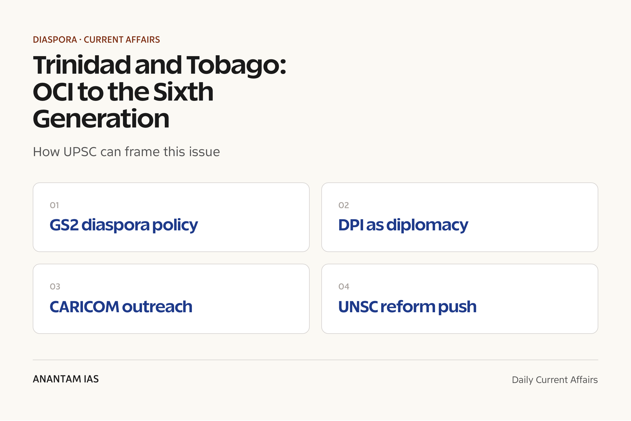 Trinidad and Tobago: OCI to the Sixth Generation — exam lens