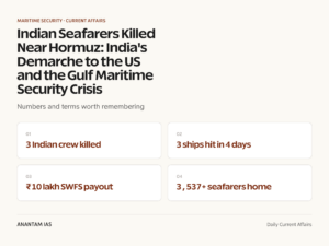 Indian Seafarers Killed Near Hormuz: India's Demarche to the US and the Gulf Maritime Security Crisis graphic 1 for UPSC current affairs