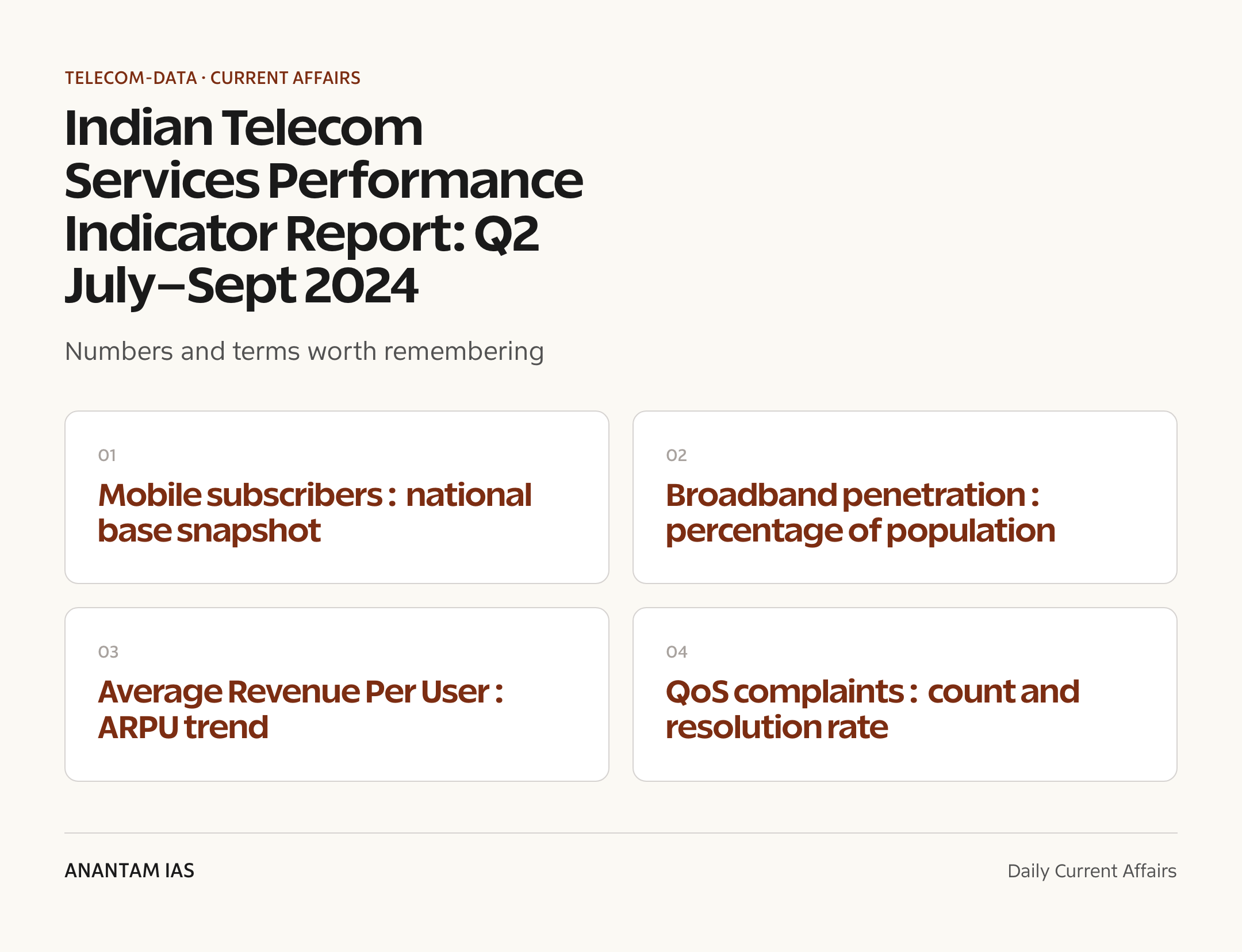 Indian Telecom Services Performance Indicator Report: Q2 July–Sept 2024 — quick facts