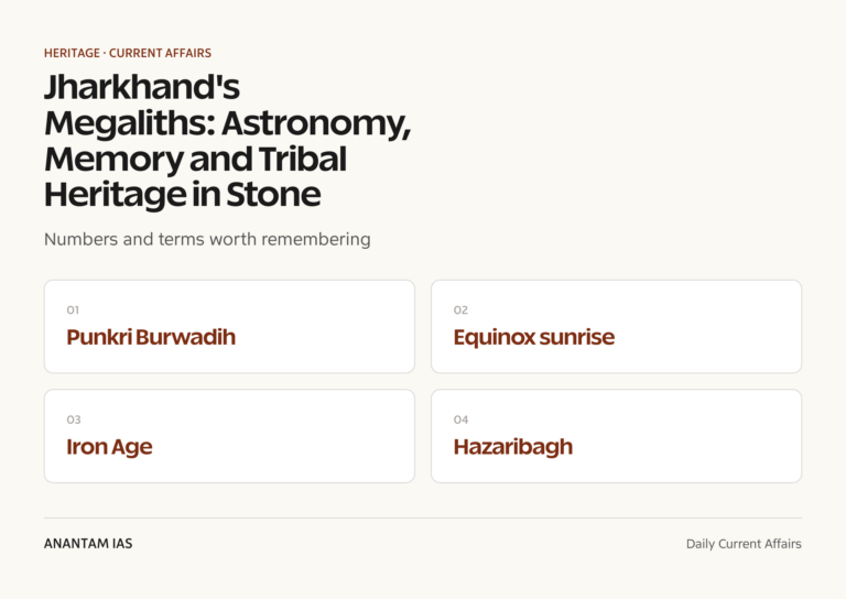 Jharkhand's Megaliths: Astronomy, Memory and Tribal Heritage in Stone graphic 1 for UPSC current affairs