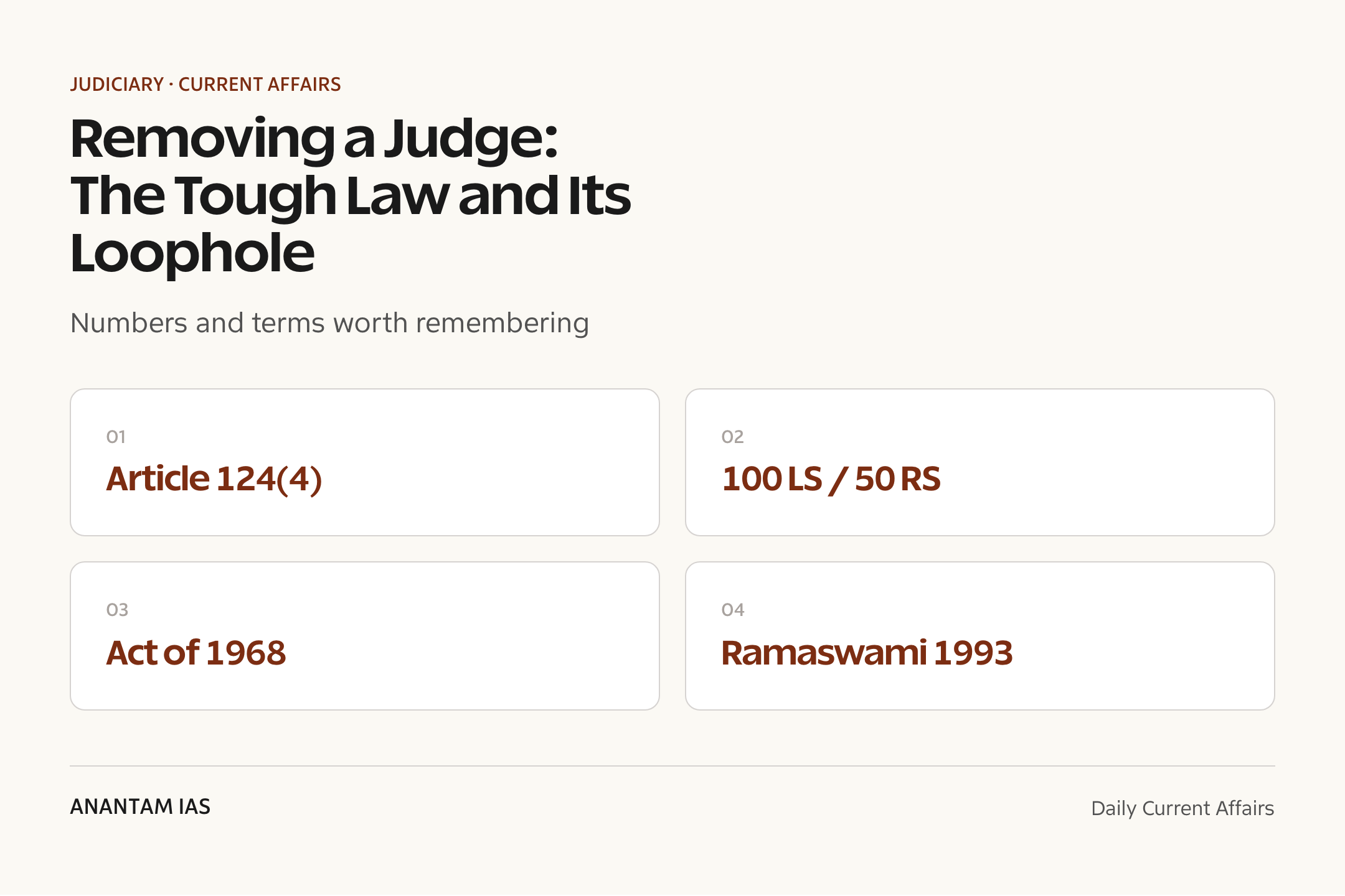 Removing a Judge: The Tough Law and Its Loophole — quick facts