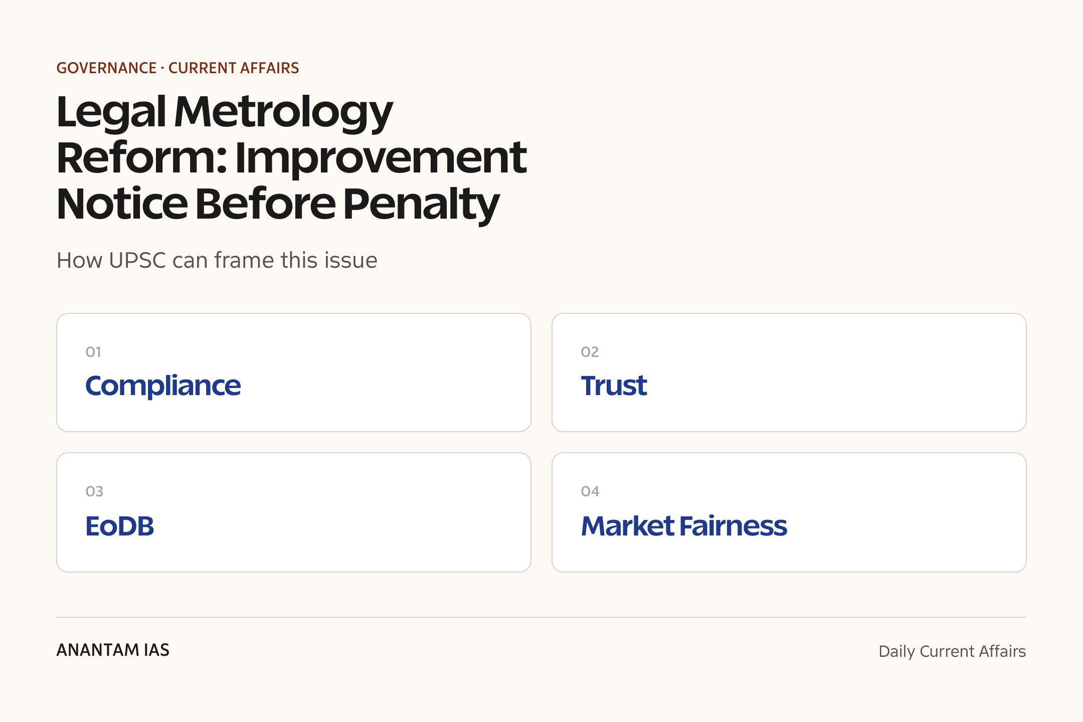 Legal Metrology Reform: Improvement Notice Before Penalty — exam lens