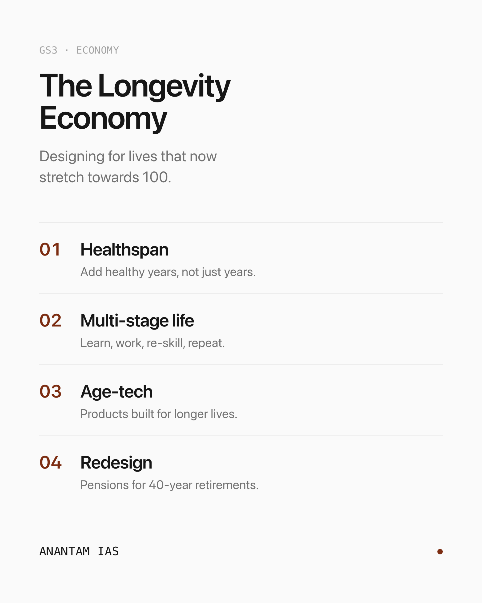 The Longevity Economy — key ideas at a glance