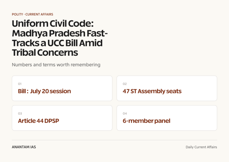 Uniform Civil Code: Madhya Pradesh Fast-Tracks a UCC Bill Amid Tribal Concerns graphic 1 for UPSC current affairs