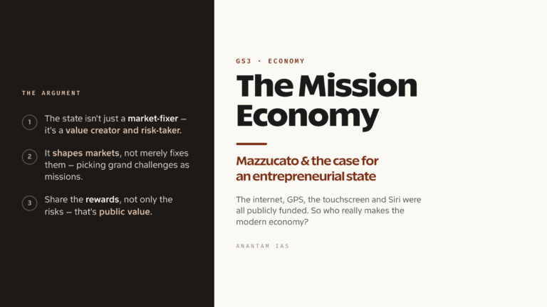 The Mission Economy: Mazzucato and the Case for an Entrepreneurial State (UPSC Economy)