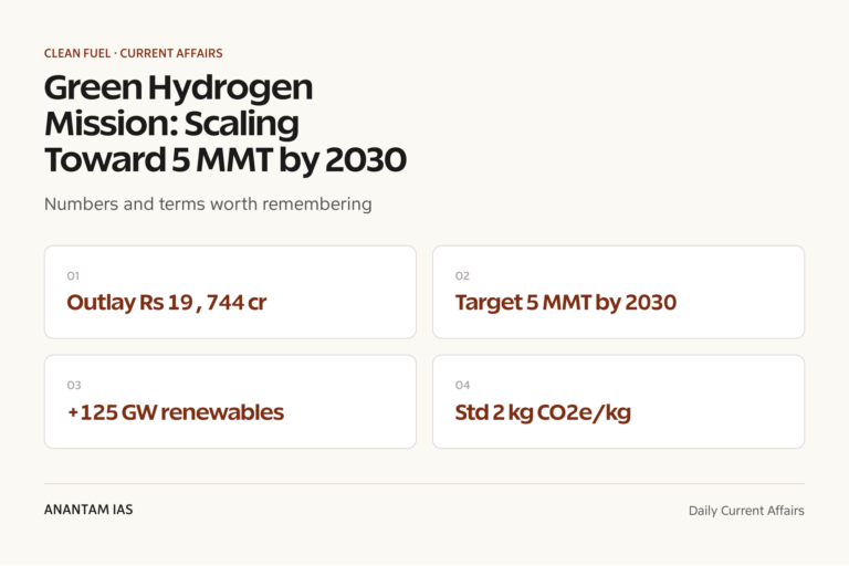 Green Hydrogen Mission: Scaling Toward 5 MMT by 2030 graphic 1 for UPSC current affairs