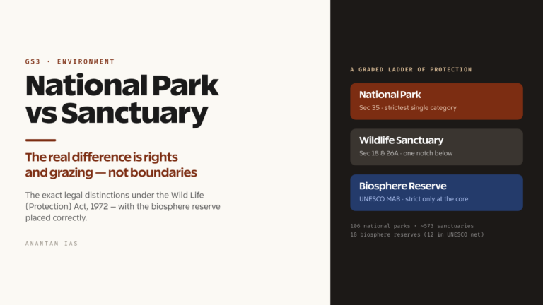 National Park vs Wildlife Sanctuary vs Biosphere Reserve: Differences Explained