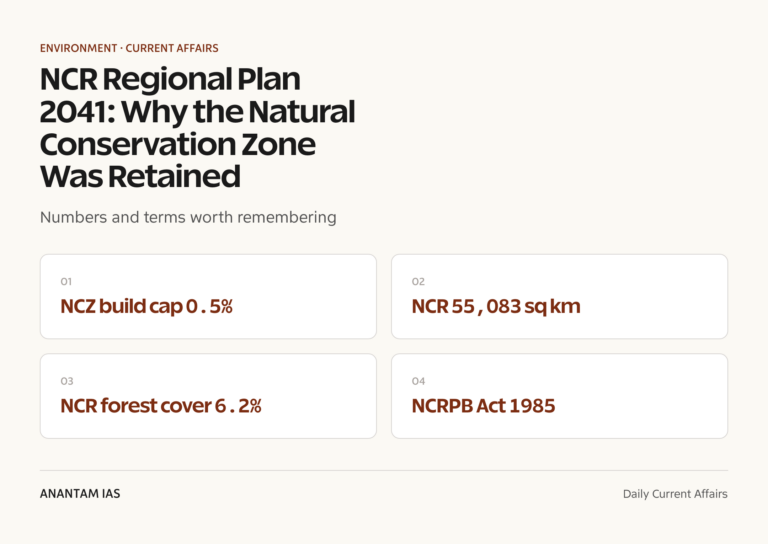 NCR Regional Plan 2041: Why the Natural Conservation Zone Was Retained graphic 1 for UPSC current affairs
