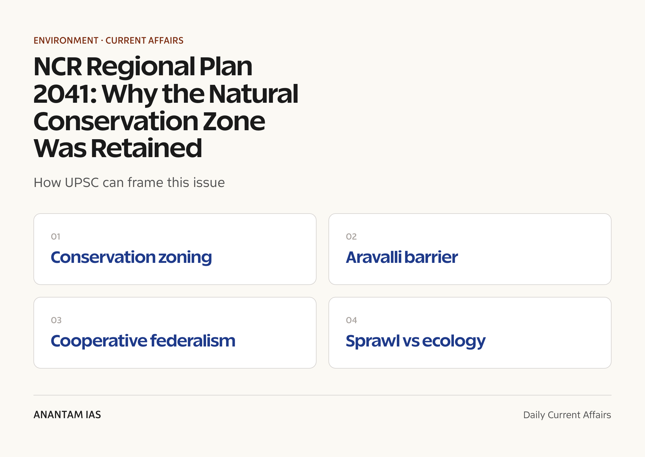 NCR Regional Plan 2041: Why the Natural Conservation Zone Was Retained — exam lens