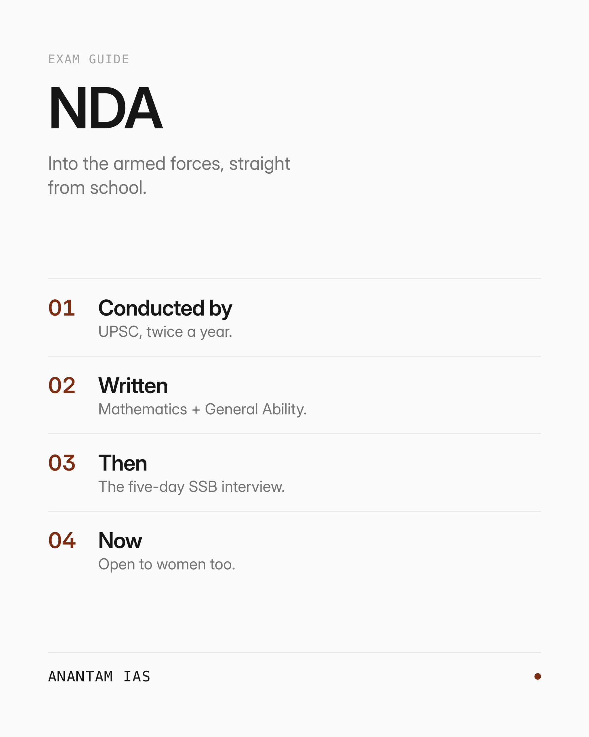 NDA — एक नज़र में