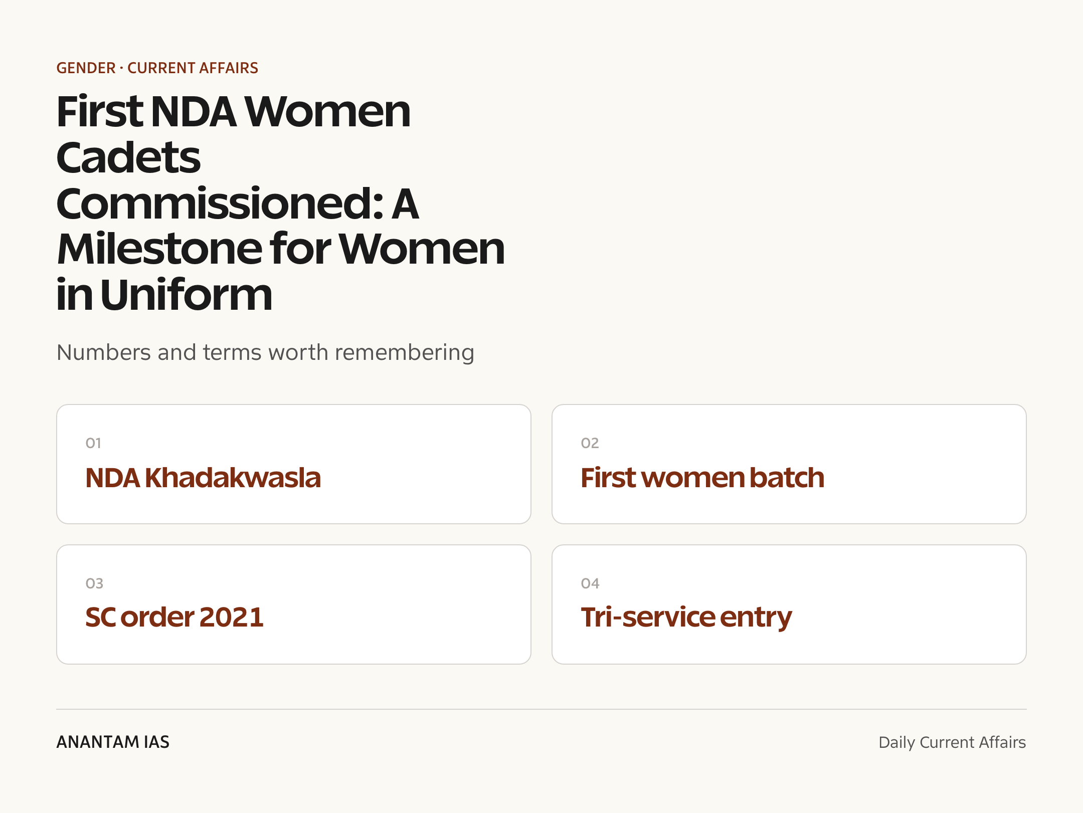 First NDA Women Cadets Commissioned: A Milestone for Women in Uniform — quick facts