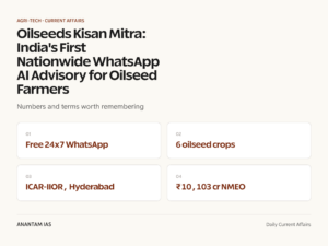 Oilseeds Kisan Mitra: India's First Nationwide WhatsApp AI Advisory for Oilseed Farmers graphic 1 for UPSC current affairs