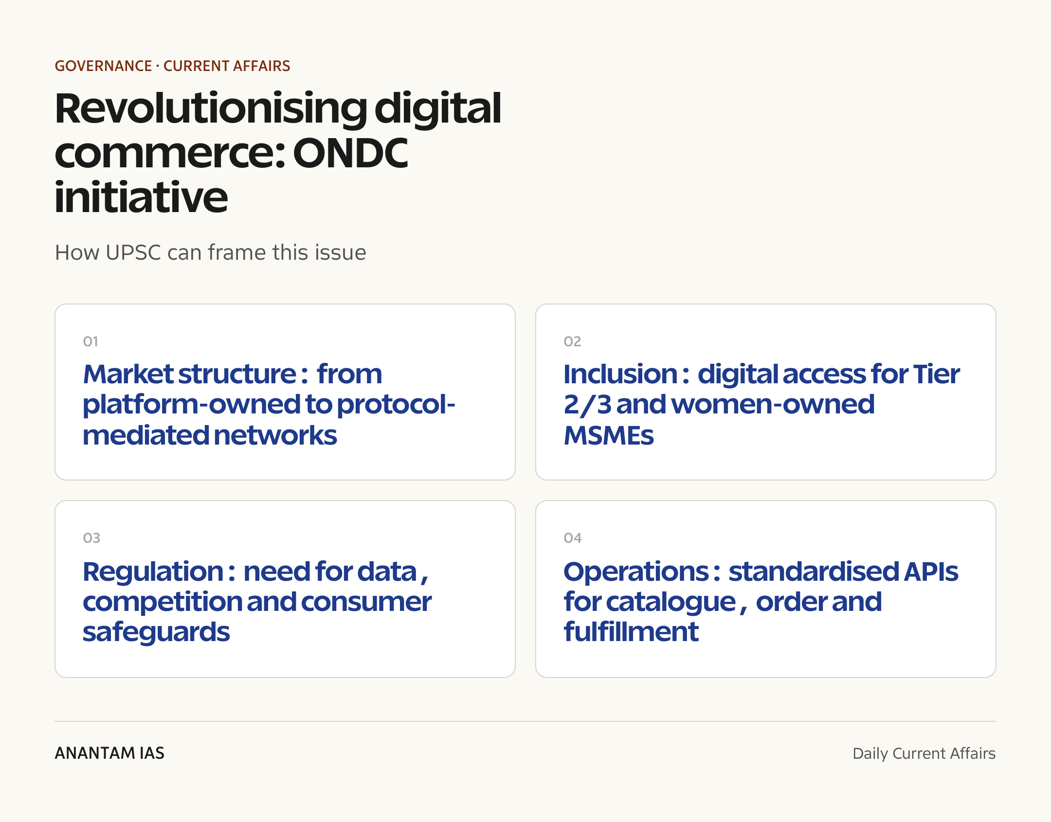 Revolutionising digital commerce: ONDC initiative — exam lens