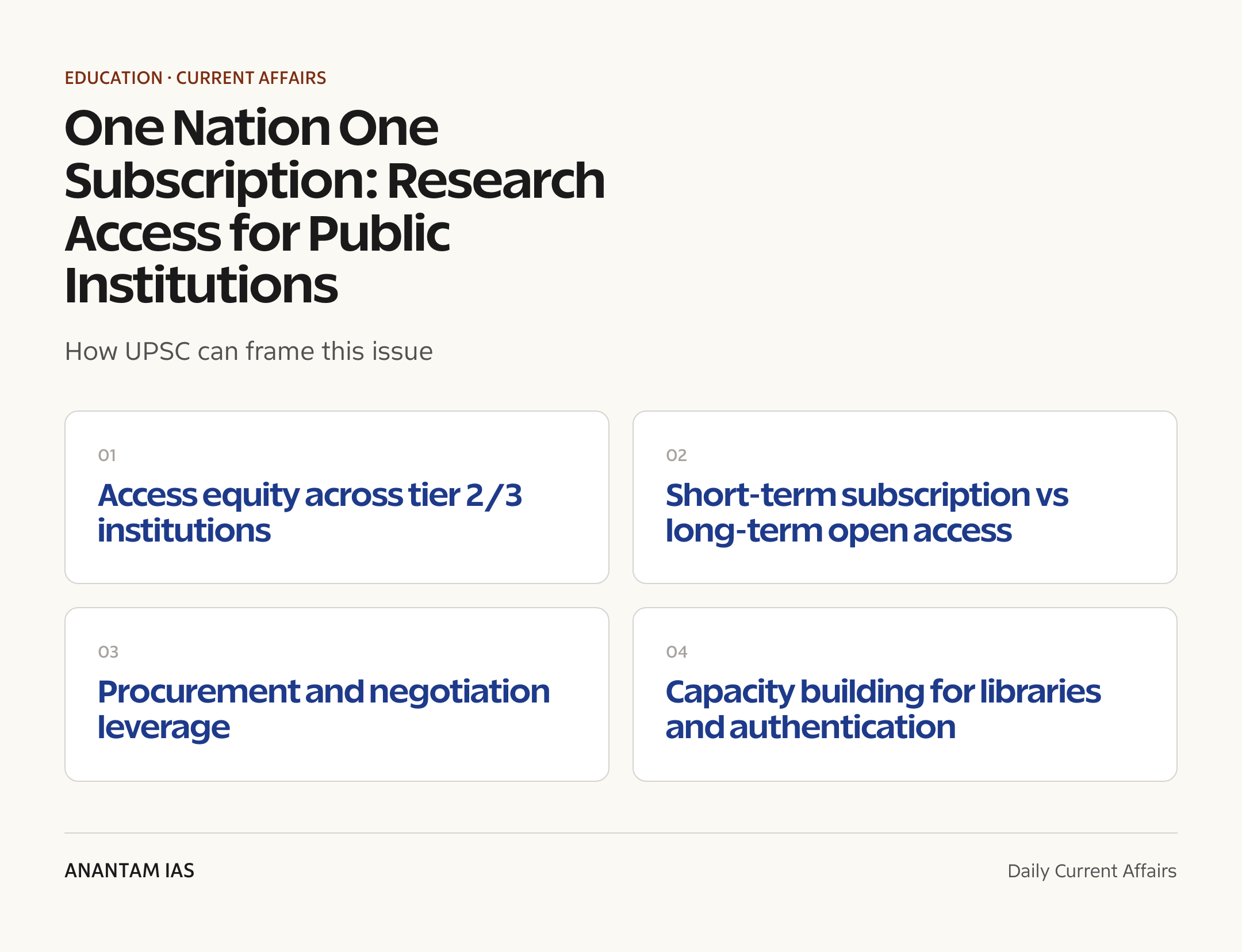 One Nation One Subscription: Research Access for Public Institutions — exam lens