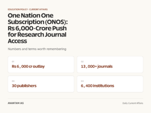 One Nation One Subscription (ONOS): Rs 6,000-Crore Push for Research Journal Access graphic 1 for UPSC current affairs