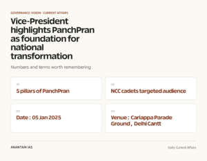 Vice‑President highlights PanchPran as foundation for national transformation graphic 1 for UPSC current affairs
