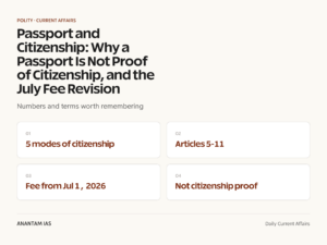 Passport and Citizenship: Why a Passport Is Not Proof of Citizenship, and the July Fee Revision graphic 1 for UPSC current affairs