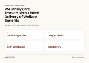 PM Family Care Tracker: Birth-Linked Delivery of Welfare Benefits graphic 1 for UPSC current affairs