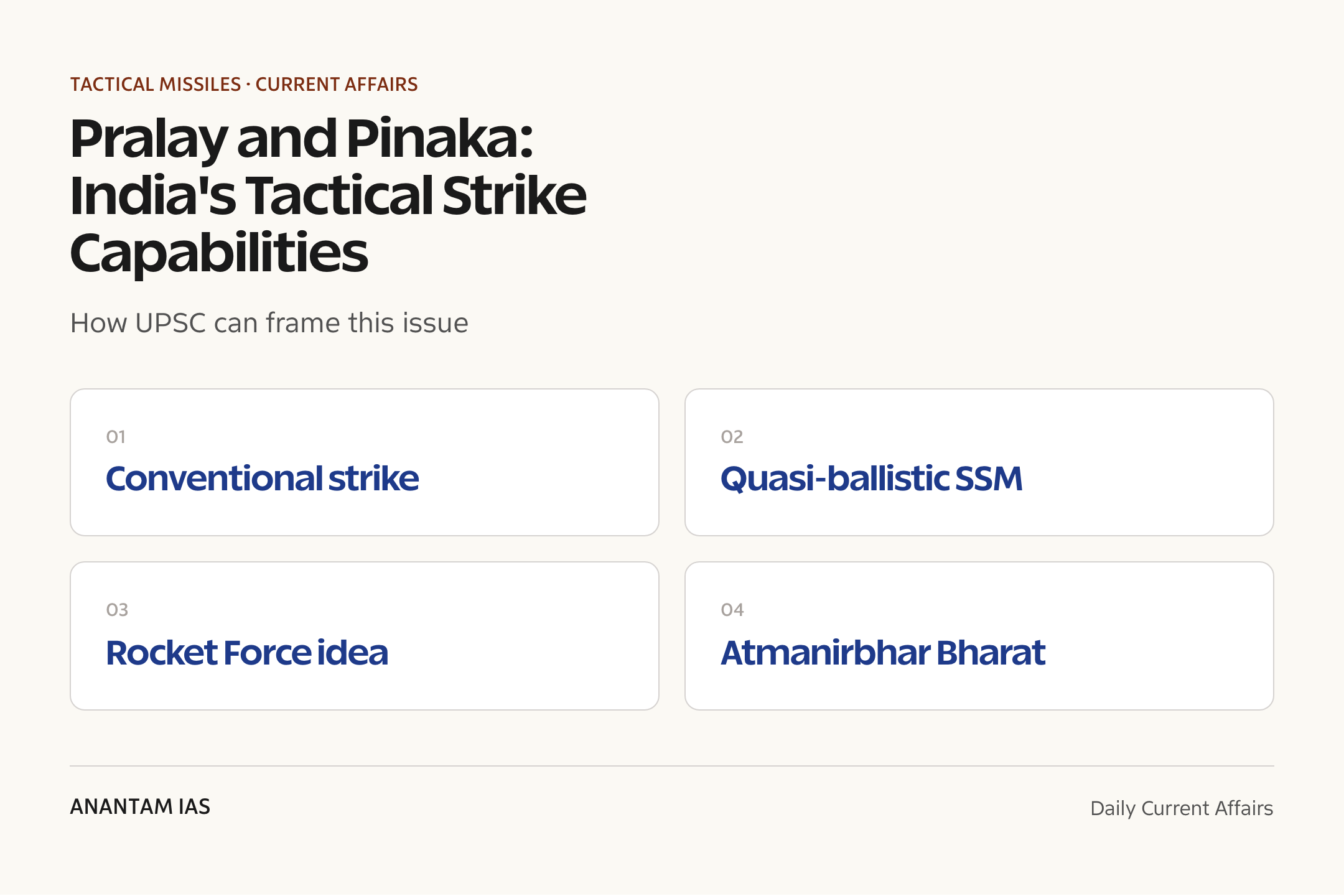 Pralay and Pinaka: India's Tactical Strike Capabilities — exam lens