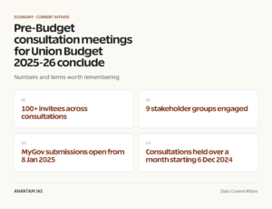 Pre-Budget consultation meetings for Union Budget 2025-26 conclude graphic 1 for UPSC current affairs
