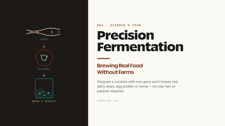 Precision Fermentation: Brewing Real Food Without Farms (UPSC Science & Tech)