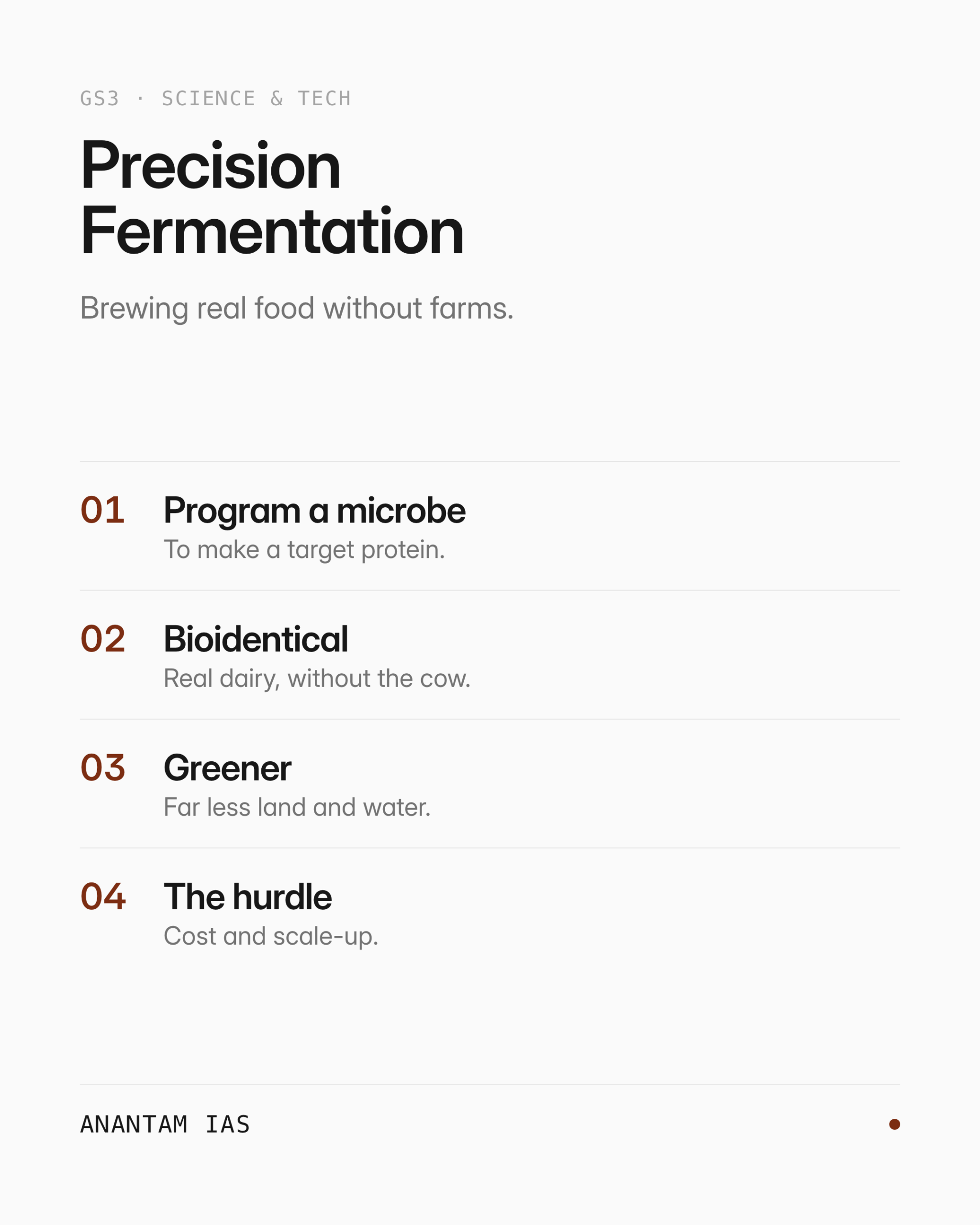 Precision Fermentation — एक नज़र में मुख्य विचार