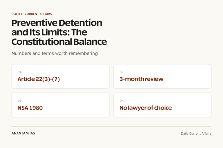Preventive Detention and Its Limits: The Constitutional Balance graphic 1 for UPSC current affairs