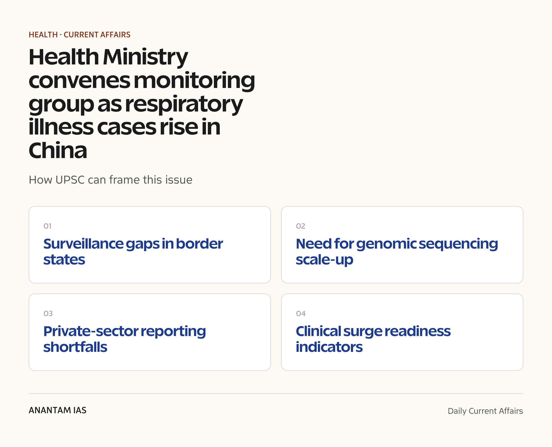 Health Ministry convenes monitoring group as respiratory illness cases rise in China — exam lens