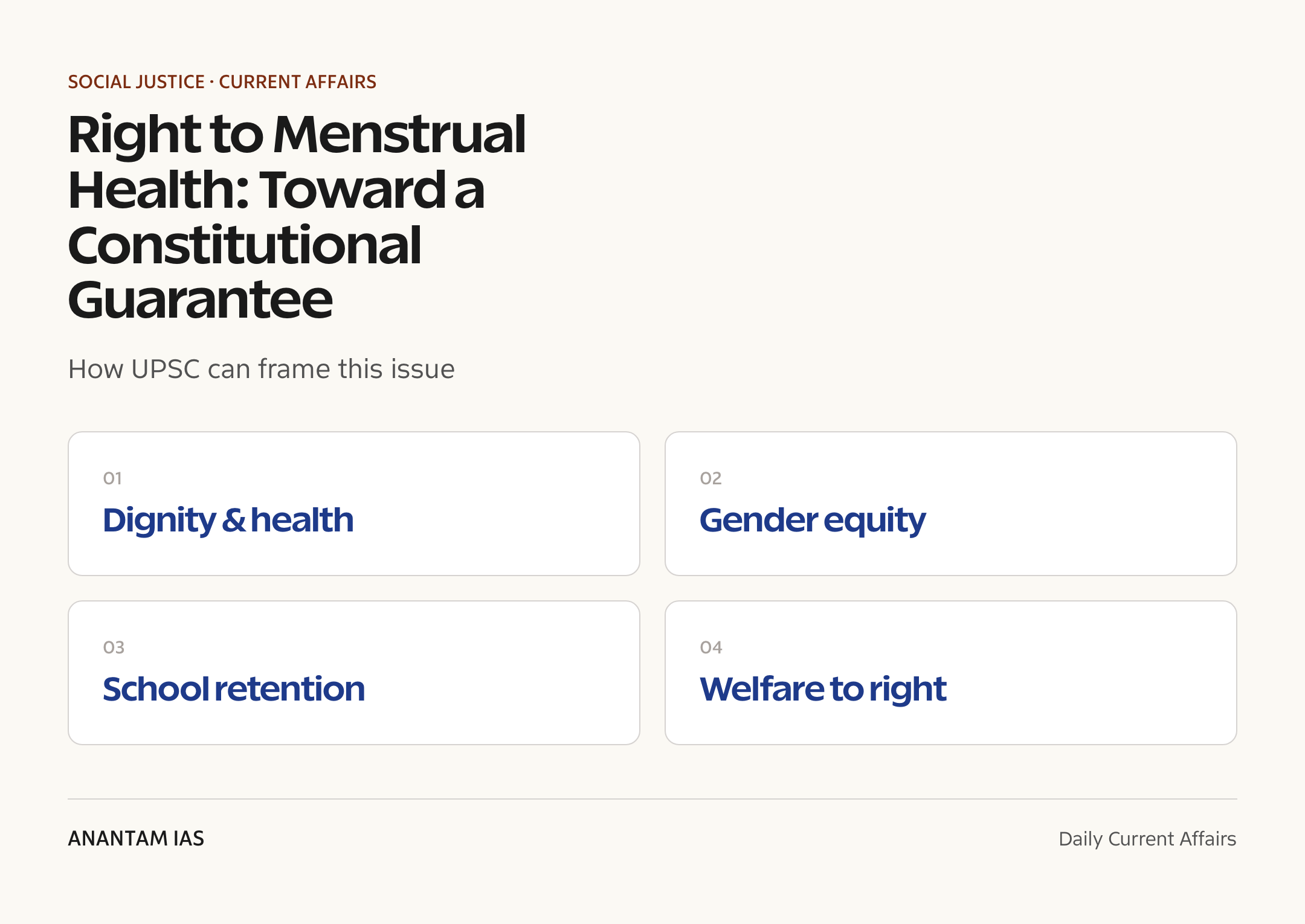Right to Menstrual Health: Toward a Constitutional Guarantee — exam lens