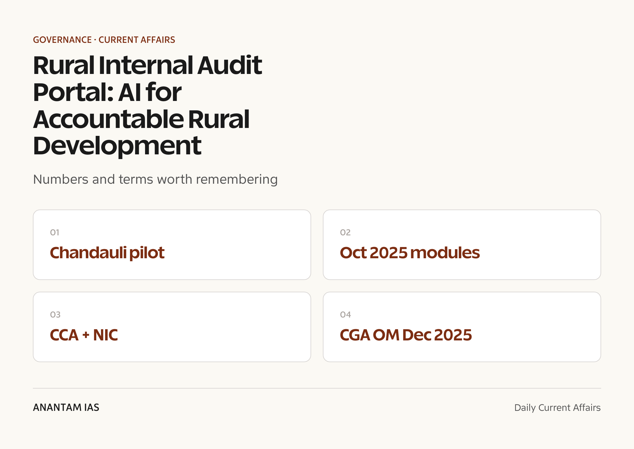Rural Internal Audit Portal: AI for Accountable Rural Development — quick facts
