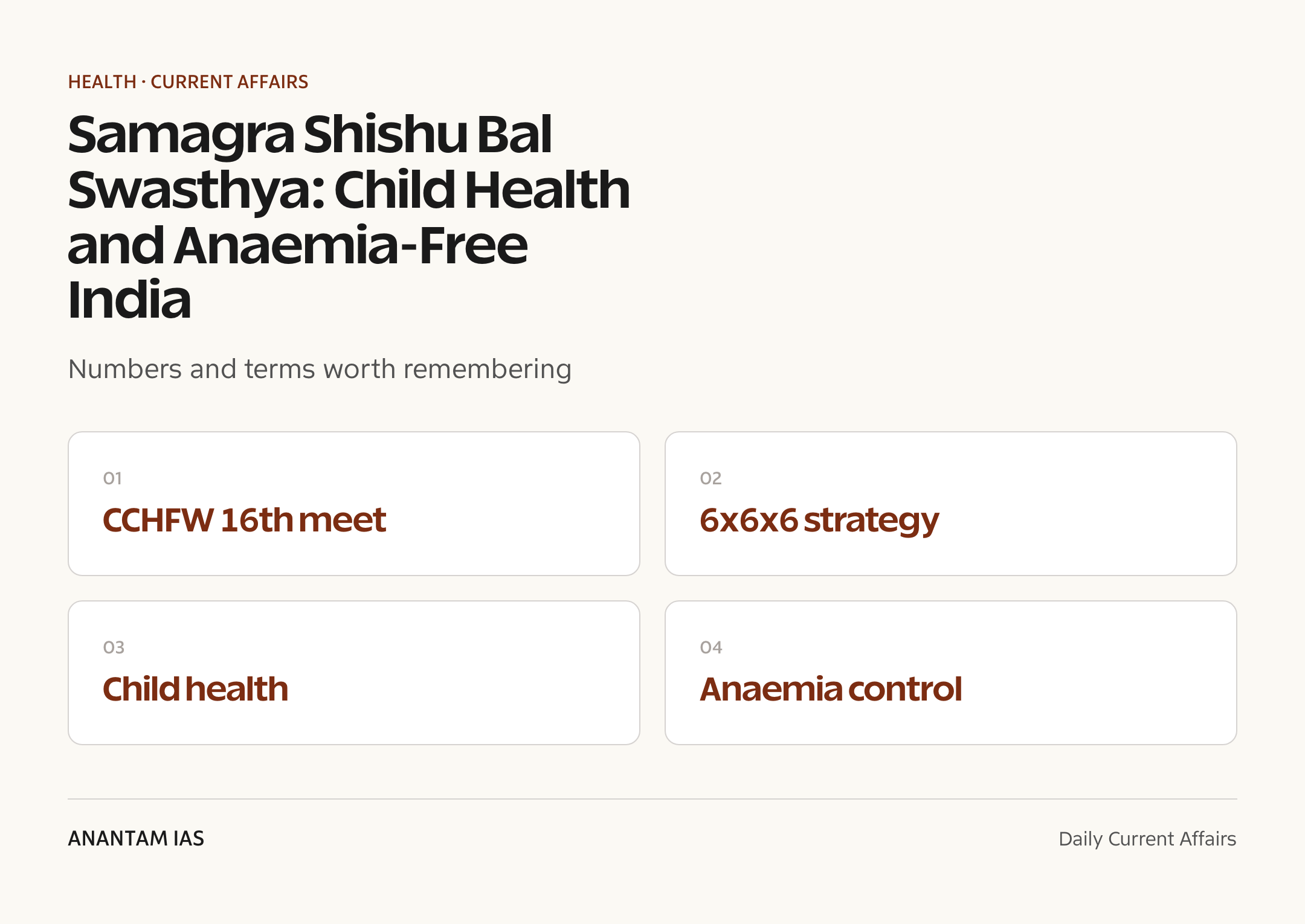 Samagra Shishu Bal Swasthya: Child Health and Anaemia-Free India — quick facts