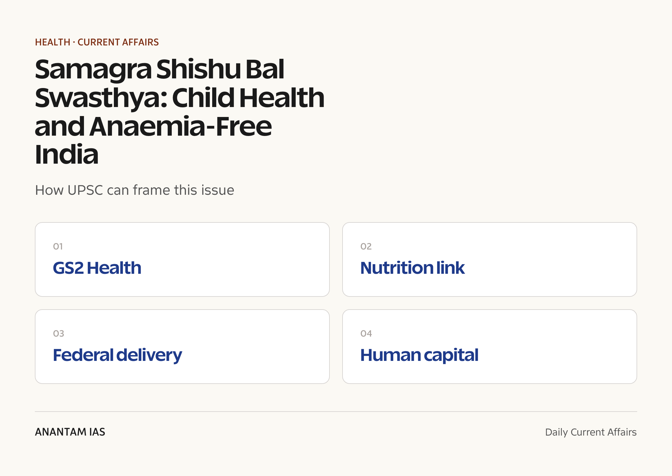 Samagra Shishu Bal Swasthya: Child Health and Anaemia-Free India — exam lens