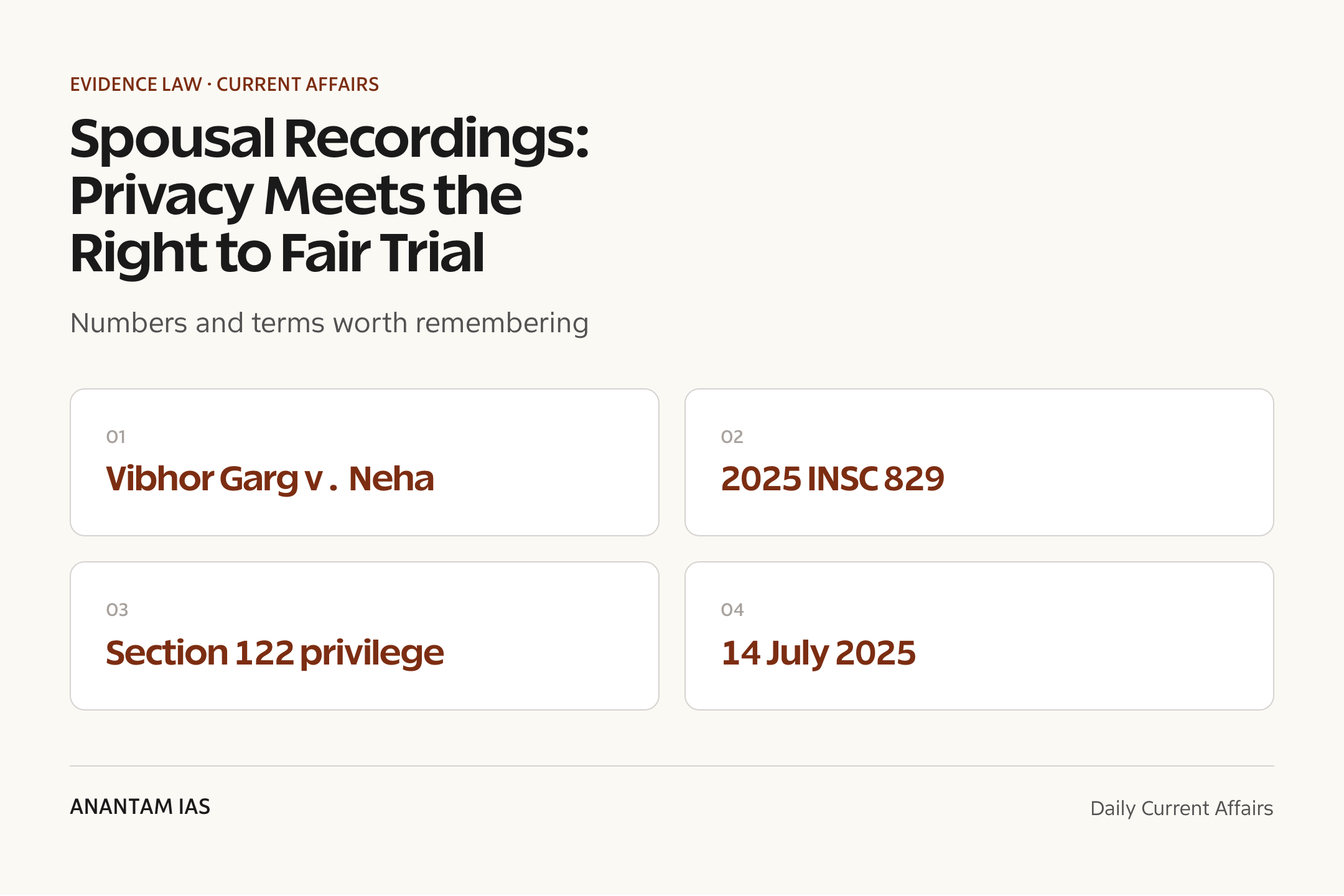 Spousal Recordings: Privacy Meets the Right to Fair Trial — quick facts