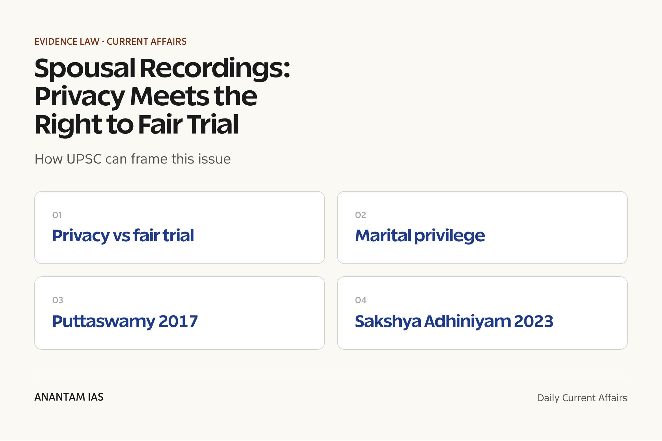 Spousal Recordings: Privacy Meets the Right to Fair Trial — exam lens
