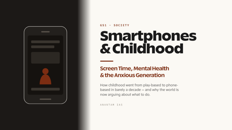 Smartphones and Childhood: Screen Time, Mental Health and the Anxious Generation (UPSC Society)