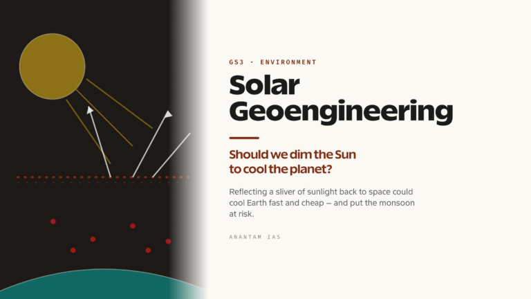 Solar Geoengineering: Should We Dim the Sun to Cool the Planet? (UPSC Environment)
