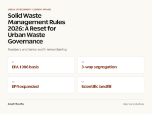 Solid Waste Management Rules 2026: A Reset for Urban Waste Governance graphic 1 for UPSC current affairs