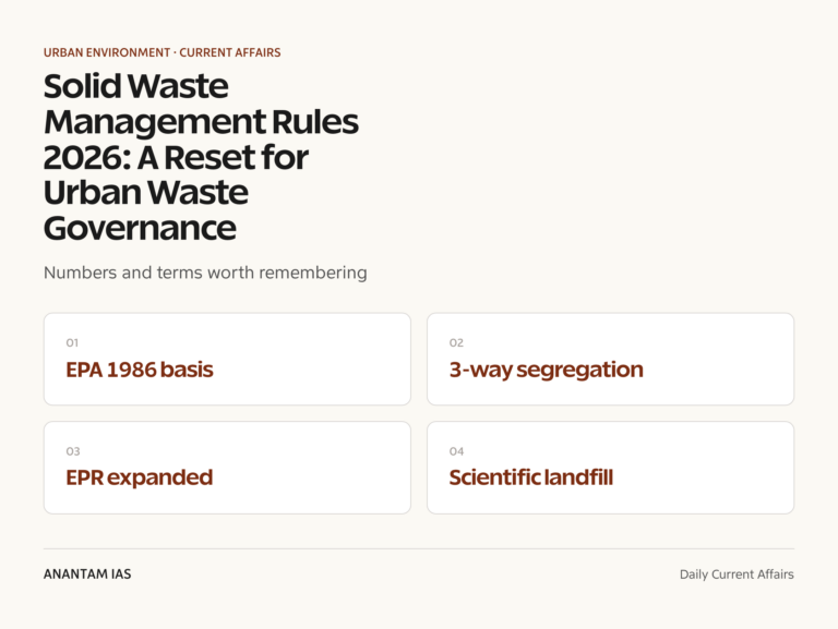 Solid Waste Management Rules 2026: A Reset for Urban Waste Governance graphic 1 for UPSC current affairs