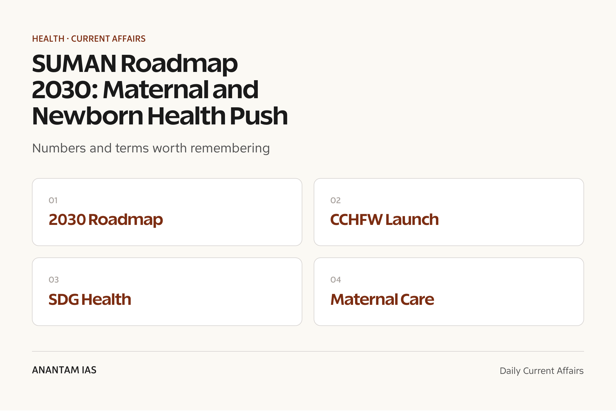 SUMAN Roadmap 2030: Maternal and Newborn Health Push — quick facts