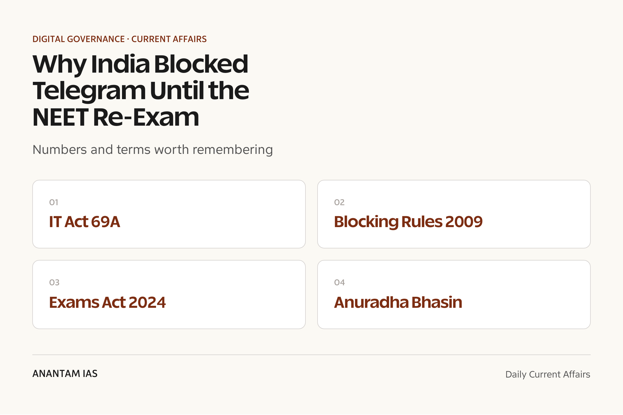 Why India Blocked Telegram Until the NEET Re-Exam — quick facts