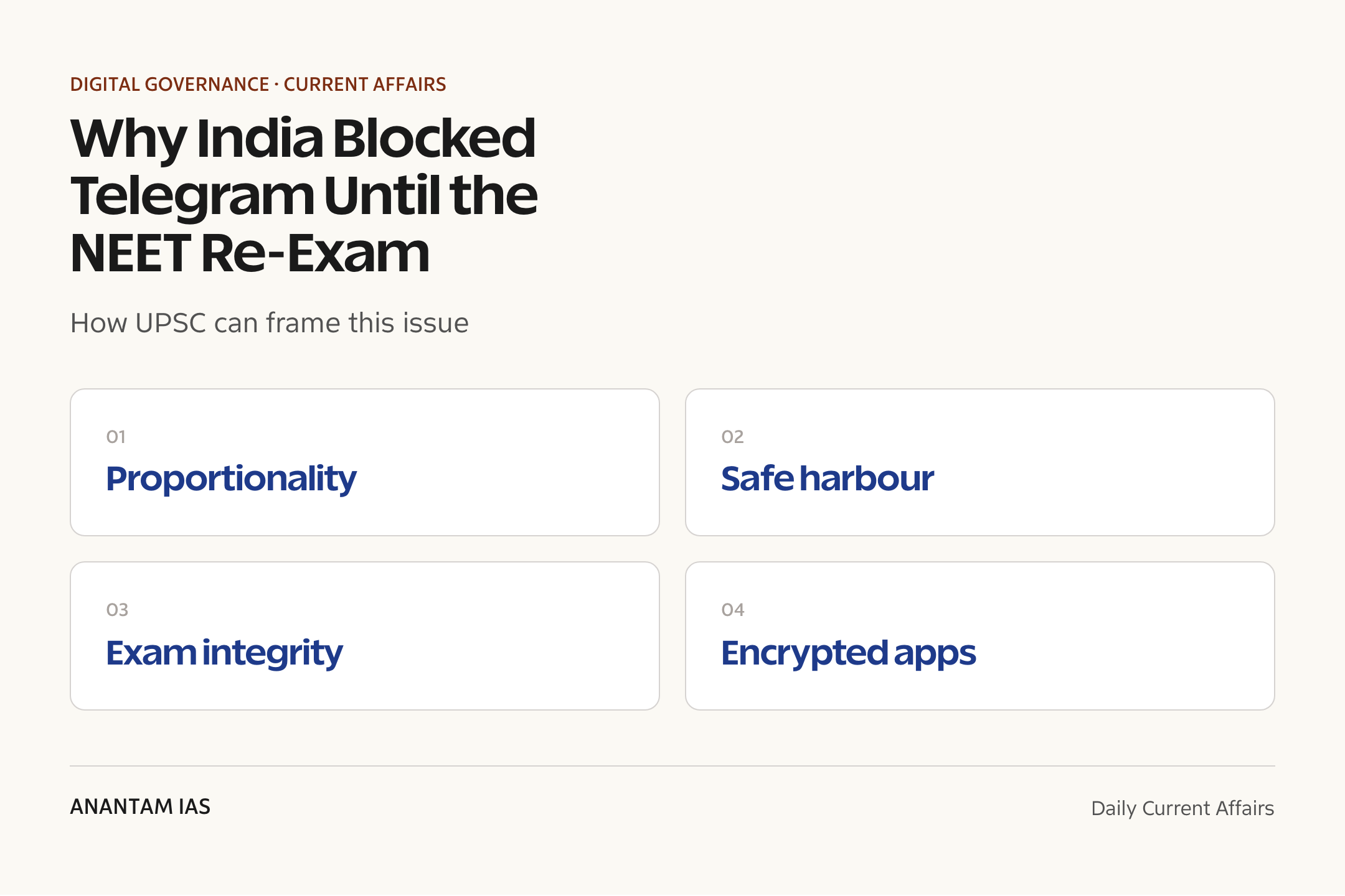 Why India Blocked Telegram Until the NEET Re-Exam — exam lens