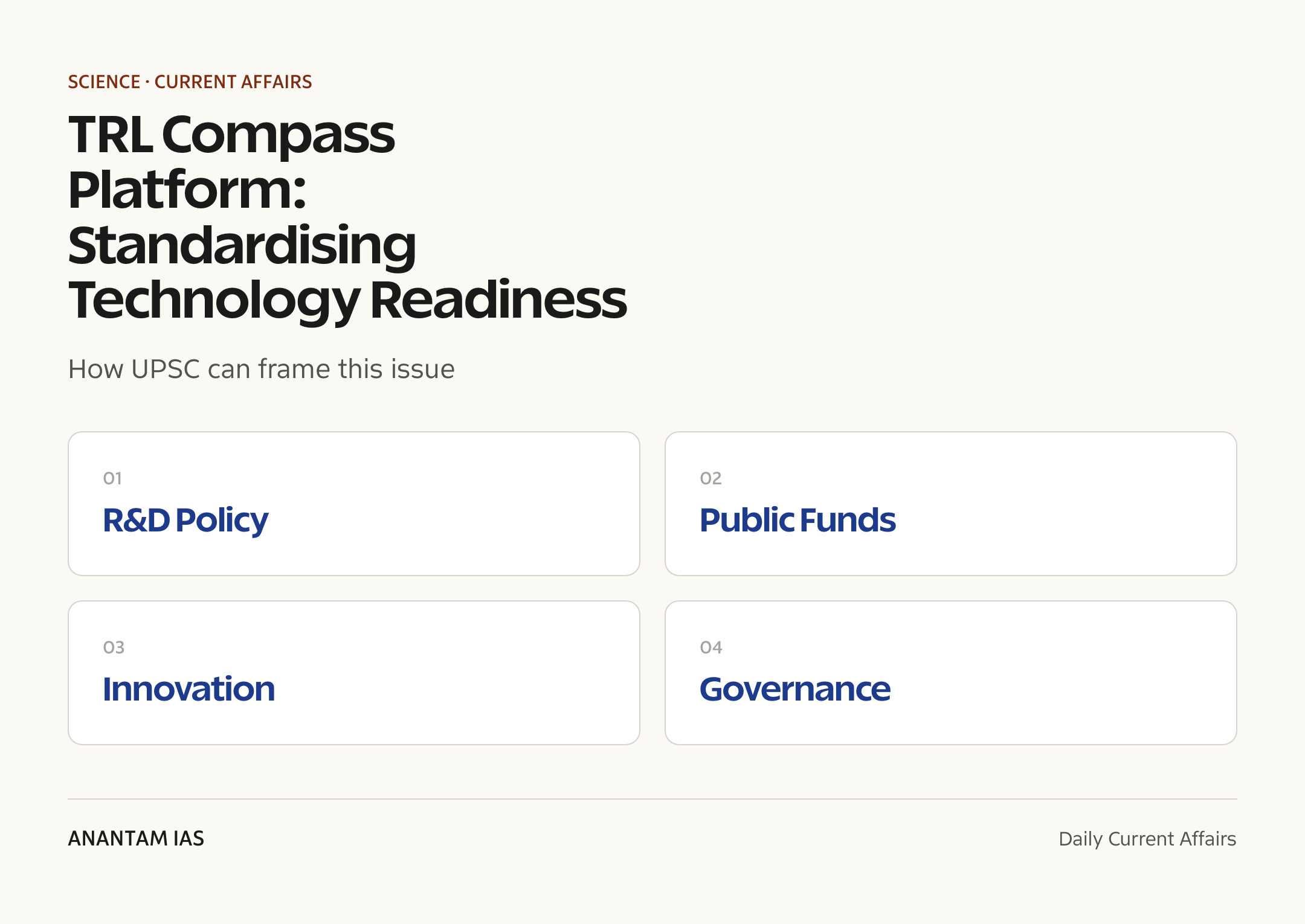 TRL Compass Platform: Standardising Technology Readiness — exam lens