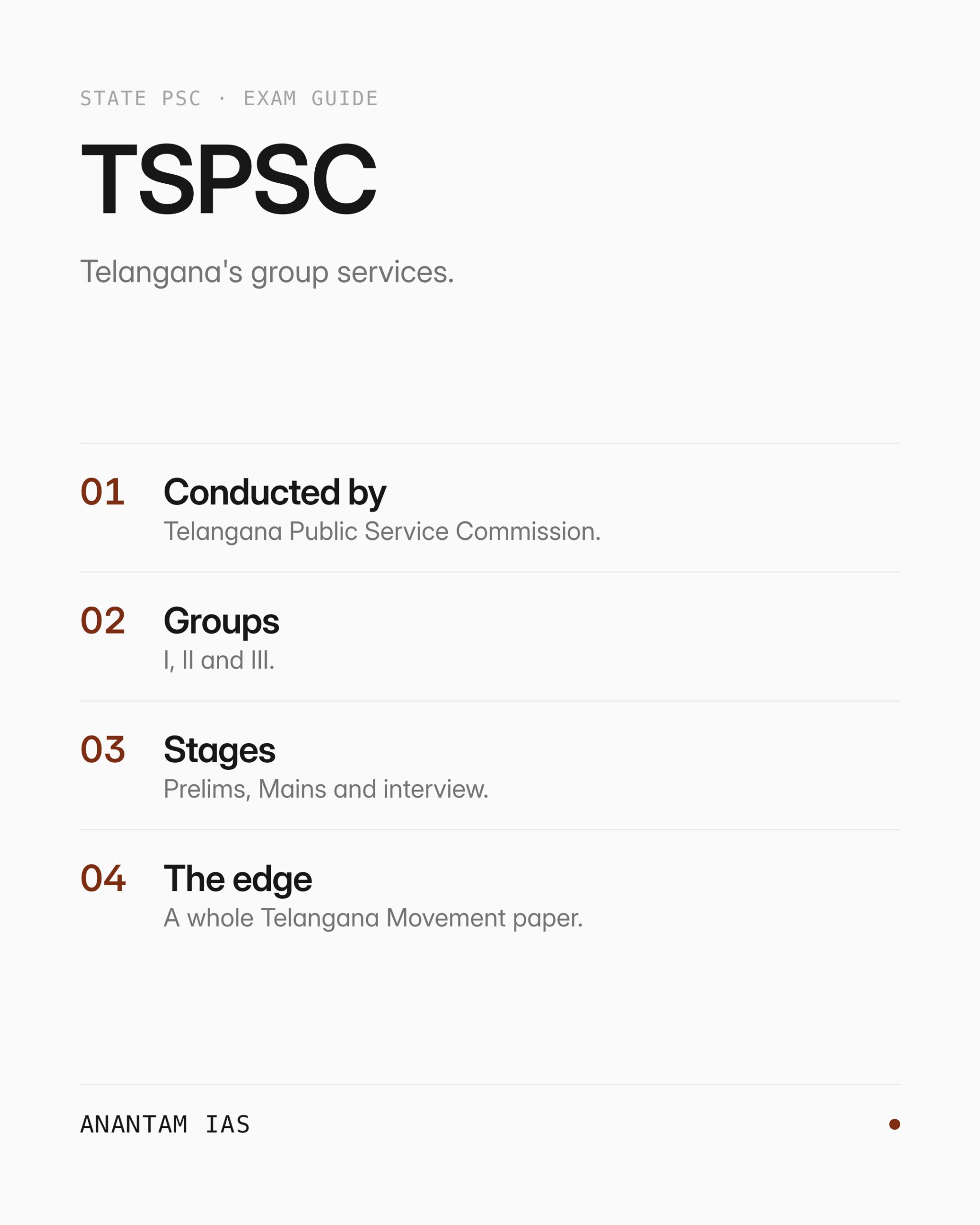 TSPSC — एक नज़र में
