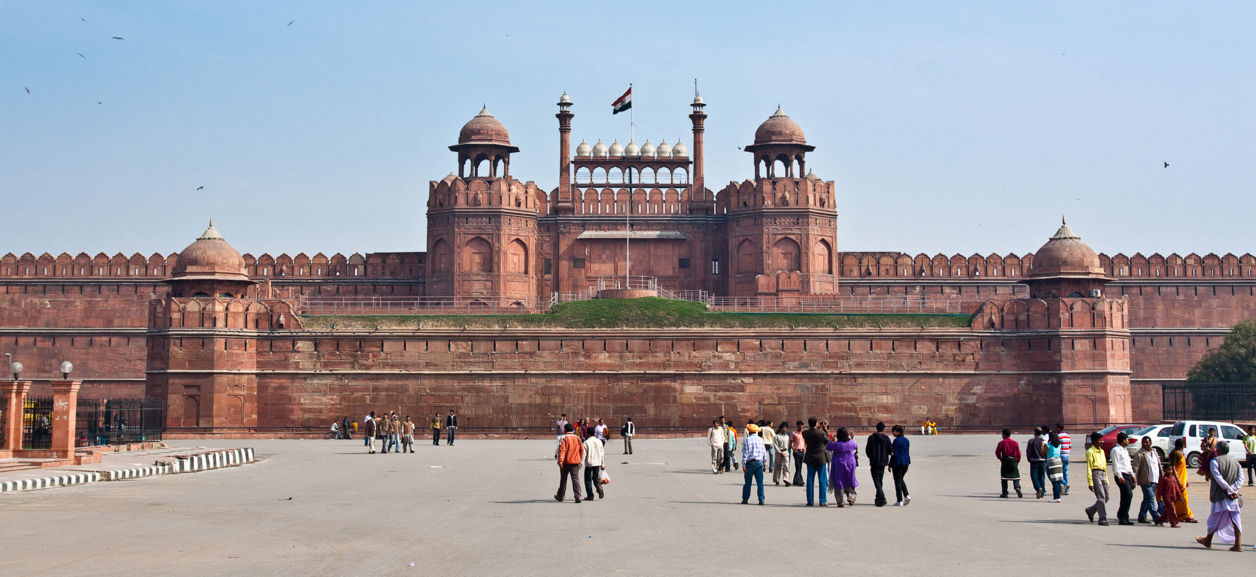 The Red Fort in Delhi, a red sandstone Mughal fortress and UNESCO World Heritage Site