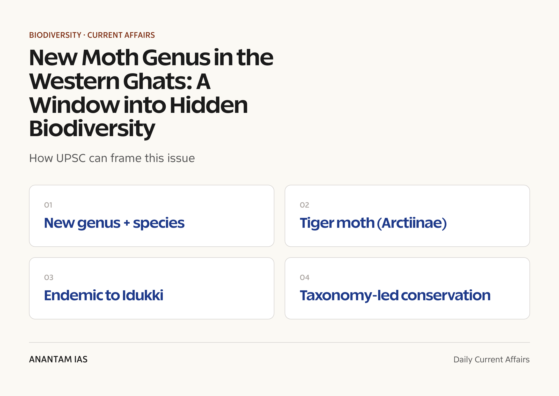 New Moth Genus in the Western Ghats: A Window into Hidden Biodiversity — exam lens