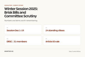 Winter Session 2025: Brisk Bills and Committee Scrutiny graphic 1 for UPSC current affairs