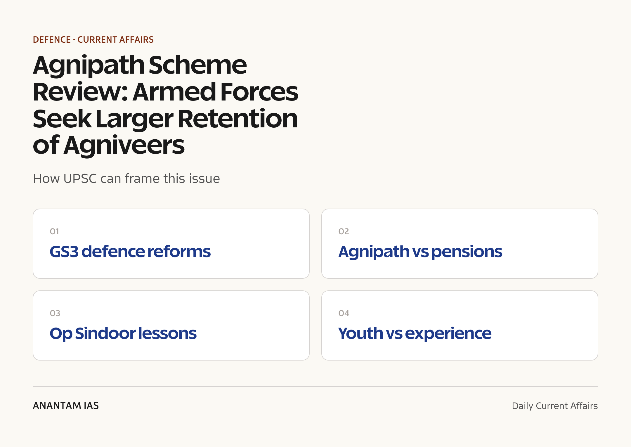 Agnipath Scheme Review: Armed Forces Seek Larger Retention of Agniveers — exam lens