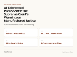 AI-Fabricated Precedents: The Supreme Court's Warning on Manufactured Justice graphic 1 for UPSC current affairs